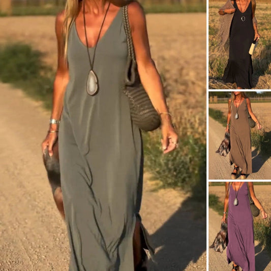 🔥👗Dámské maxi šaty se srdíčkovým výstřihem