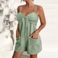 Damen lässiger ärmelloser Jumpsuit mit Shorts - dámský kombinéza se šortkami