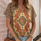 Úchvatný květinový top s výstřihem do V ve stylu boho